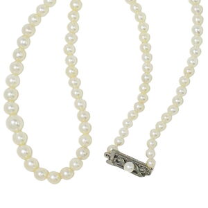 本物 ミキモト MIKIMOTO パール 3.5-7.0mm SILVER ネックレス ペンダント ホワイト シルバー