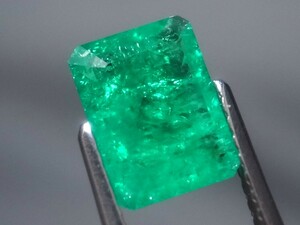 1.12ct a 新品・コロンビアカラーの最上級ランクカラー 合成バイロンエメラルド 超希少入手困難・バイロン社製