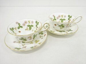 ys7250367; 宗sou WEDGWOOD　ウエッジウッド　ワイルドストロベリー　ティーカップ＆ソーサーペア【道】