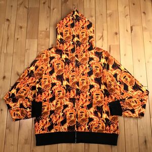 ★XL★ BAPE FLAME フルジップ パーカー a bathing ape BAPE fire full zip hoodie エイプ ベイプ アベイシングエイプ mz0