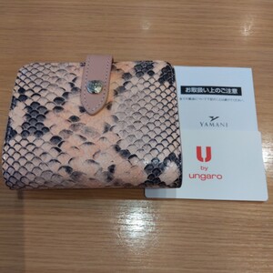 新品◆U by ungaro/ユーバイ ウンガロ ◆二つ折り財布 ボックスコインケース付■ピンク■バイソン柄 ■