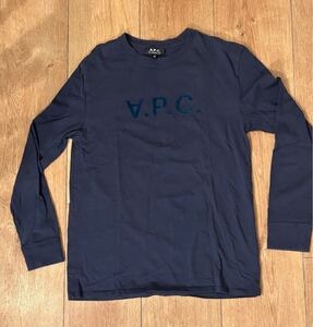 A.P.C. ロンT ネイビー ベロア XS ロングスリーブ　 長袖Tシャツ