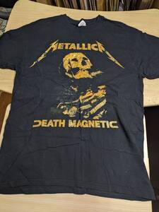 【服飾】 ビンテージ レア Tシャツ バンド 当時物? METALLICA DEATH MAGNETIC WORLD TOUR M 黒 半袖