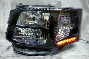 200 ハイエース 3型 ワイド アンバー LEDライン オートレベライザー機能 インナーブラック HID ヘッドライト 左右セット バルブ D4C LO HB3