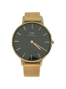 Daniel Wellington◆クォーツ腕時計/アナログ/ステンレス/BLK/GLD/SS/DW00100161