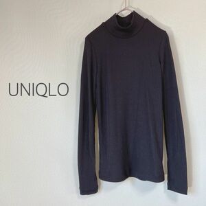 ◎UNIQLO ユニクロ ハイネックリブニット 長袖ニット ハイネックニット セーター リブニットトップス レディース Sサイズ 黒色　21