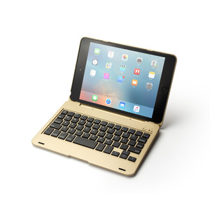 iPad mini4 mini5 専用 Bluetooth キーボードケース PCカバー ゴールド
