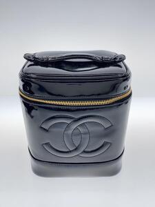 CHANEL◆バニティバッグ_レザー_ココマーク_BLK/レザー/BLK