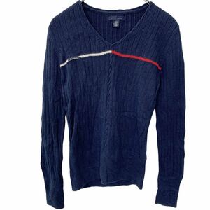 TOMMY HILFIGER Vネックセーター レディース Sサイズ トミーヒルフィガー ネイビー 古着卸 アメリカ仕入 t2209-3083