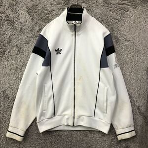 ◯ adidas アディダス デサント製 90s 90年代 トラックジャケット ジャージ サイズL ホワイト 白 メンズ トップス 最落なし （118）