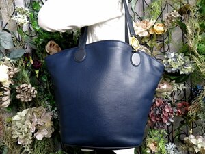 ●超美品●Christian Dior クリスチャン・ディオール●カーフ レザー 本革●トート バッグ●ネイビー●G金具●肩掛け●A4 収納●Js49811