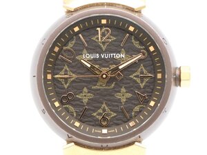 【 ルイヴィトン LOUIS VUITTON 】 腕時計 QA137 タンブールスリム Ｋ18PG+PVD/革 クォーツ レディース 新着 70406-1