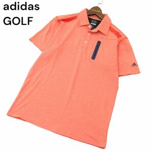 adidas GOLF アディダス ゴルフ 春夏 ロゴ刺繍 COOL MAX★ 吸汗速乾 puremotion 半袖 鹿の子 ポロシャツ Sz.L/G　メンズ　A4T05654_5#A