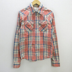 z■ホリスター/HOLLISTER 長袖シャツ/チェック柄【M】ピンク系/MENS/56【中古】■