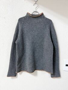 90s ギャップ OLD GAP モックネック ラインデザイン ウール ニット セーター 