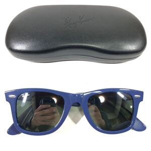 【レイバン】本物 Ray-Ban サングラス ロゴ金具 RB2140 ネイビーグレー色系×グレー色系 メンズ レディース イタリア製 ケース付 送料520円