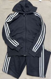 adidas kids 黒　ジャージ上下セット　150cm 公式