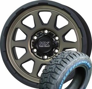 ◆新品LTホワイトレターR/T 215/65R16インチ付4本 6.5J+38 6H/139.7 マッドクロス レンジャー 200系ハイエース レジアスエース ブロンズ