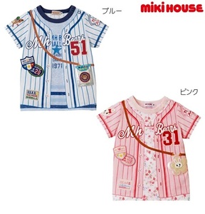 即決です！【ミキハウス】新品未使用♪mikihouse 110cm 105cm～115cm 野球のユニフォームのだまし絵半袖Ｔシャツ 男の子 カラー：ブルー