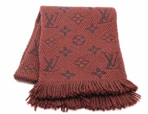 【中古美品】 LOUIS VUITTON ルイ ヴィトン モノグラム エシャルプ ロゴマニア マフラー ウール 羊毛 シルク 絹 秋冬 高級感【漂亮】