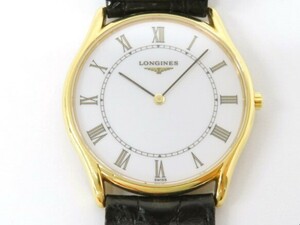 ♪hawi1702-1 540 LONGINES ロンジン グランドクラシック L4.617.2 白文字盤 クォーツ メンズウォッチ 腕時計 腕周り約18cm 稼働