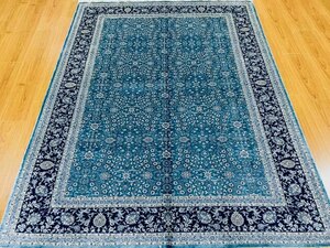 百貨店展示品　大判　シルク100％ 100万ノット　イラン産　最高峰　手織り 高級ペルシャ絨毯 約181×272cm