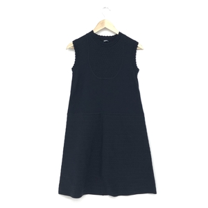 良好◆JIL SANDER NAVY ジルサンダーネイビー ノースリーブニットワンピース Sサイズ◆ ネイビー レディース トップス