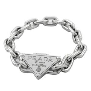 プラダ PRADA チェーンブレスレット プッシュロック式 Mサイズ 1JB356 2DTO F0118 LOGO JEWELS A9 / ARGENTO アウトレット レディース 