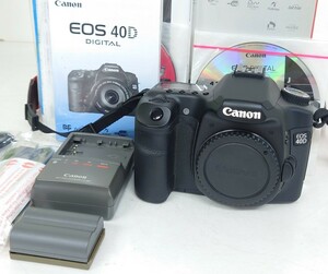 【R1-632】 美品 Canon EOS 40D デジタル一眼レフカメラ ボディ バッテリー 充電器 元箱付き 通電動作OK 「K600」