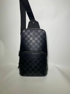 LOUIS VUITTON ルイ・ヴィトン アヴェニュー ボディバッグ ダミエ アンフィニ ブラックN41720 ほぼ新品　高級　1円から