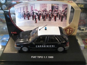 ★イタリアEG★1/43FIAT TIPO 1.1 1989 CARABINIERI 黒紺系★