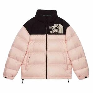 極美品 GUCCI × THE NORTH FACE ダウンジャケット Sサイズ ブラック ピンク グッチ ノースフェイス ヌプシ 663733