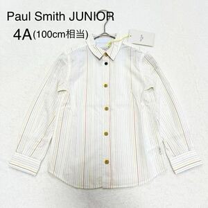 新品★Paul Smith／ポールスミス★長袖シャツ ストライプシャツ 4A 100cm相当 マルチ 虹色