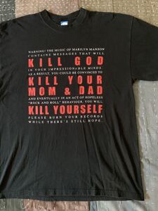 90s 00s XL マリリンマンソン vintage Tシャツ marilyn manson kill god マンソン