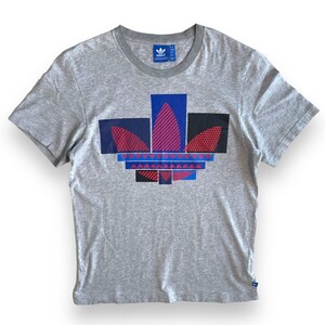 国内正規品★ adidas アディダス 半袖 ロゴ プリント Tシャツ Lサイズ レディース トレフォイル グレー TEE スポーツ トップス カットソー