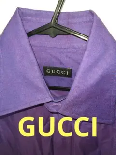 GUCCI　シャツ　紫42/16(L相当) 綿100 Italy☆美品☆