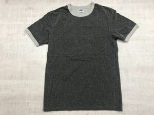 アバハウス ABAHOUSE テック ギミック Y2K 00s 古着 背中ポケット リンガー トリム 半袖Tシャツ カットソー メンズ 日本製 2 グレー