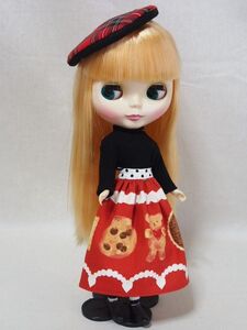 Doll Dressing♪ハンドメイド ペッパーちゃん/ブライスお洋服セット人形アウトフィット/ドレス/ドール服/衣装/ニット/スカート/レトロ/帽子