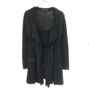 Yohji Yamamoto FEMME ヨウジヤマモト ファム 19AW ダブルフロント ステッチウールニットジャケット FC-J03-116 ブラック 1 IT49MDPZJOAR