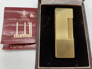 7137-02★正箱付き♪ dunhill /ダンヒル /ローラー /ガスライター /ライター /ゴールド/フリント式/フリントあり★