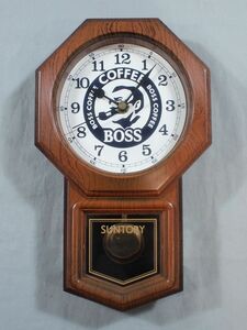 ■非売品 サントリー BOSS ボス コーヒー オリジナル 掛時計 ノベルティ 企業物■