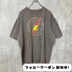 古着 used　DCコミックス　THE FLASH　半袖プリントTシャツ　グレー　レトロ　デザイン　クルーネック　オーバーサイズ