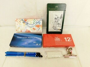 M718★絵の具 など 7点 友風子 ホルベイン透明 水彩絵の具 HWC Turner 鉛筆 CASTELL STAEDTLER NOUVELLE ERASER 未使用品★送料690円〜