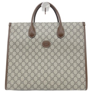 新品同様 GUCCI グッチ GGスプリーム レザー 2WAY トートバッグ ショルダーバッグ 659983 ブラウン