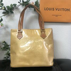 LOUIS VUITTON ● ルイヴィトン ●ヒューストン　ヴェルニ　バッグ　黄色　ライムイエロー カバン　