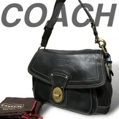 美品 COACH コーチ レザー A4 ターンロック ワンショルダー ブラック