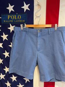 ★POLO RALPH LAUREN★ポロラルフローレン★ストレッチ★コットンツイルショーツ★ショートパンツ★ジッパーフライ★ブルー★青★W36★