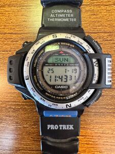 【1円スタート！】稼働品　CASIO カシオ PRO TREK プロトレック DPX-500 トリプルセンサー デジタル　豆球ライト　腕時計