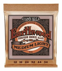 即決◆新品◆送料無料ERNIE BALL 2146 ×1 [12-54] Earthwood Medium Light Phosphor Bronze アコースティックギター弦/メール便