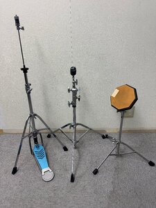 ★１６―０１９★楽器スタンドセット　ヤマハ HS650 CS655/パール ドラム 練習パッド 3点まとめて ハイハット シンバルスタンド [140]